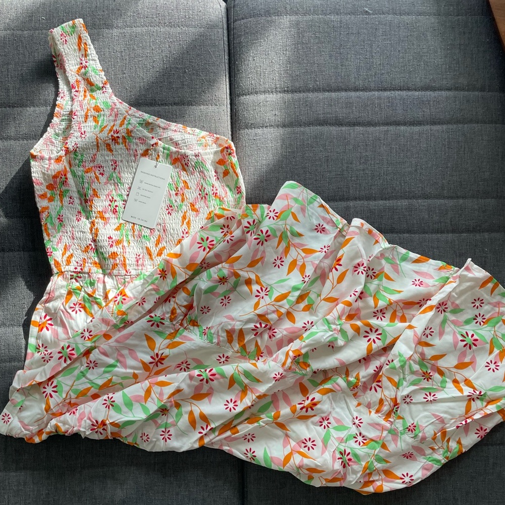 One shoulder, printed dress -never worn.